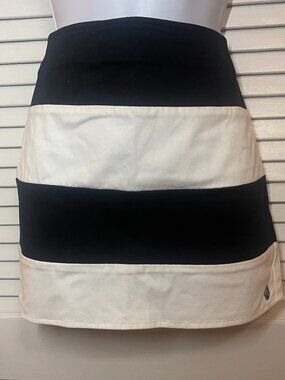 Volcom Frochick Striped Mini Skirt Black White Size 7 Y2K Skater